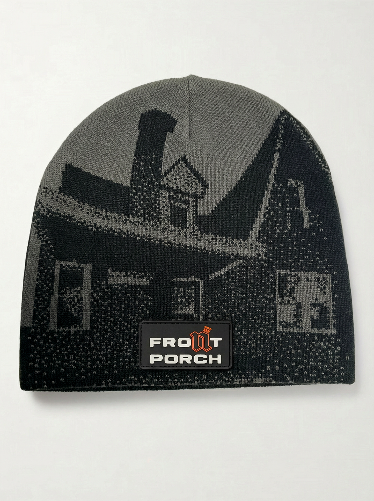 Front Porch Freestyles Live on Set Beanie charcoal black house graphic knit DMV music culture hero