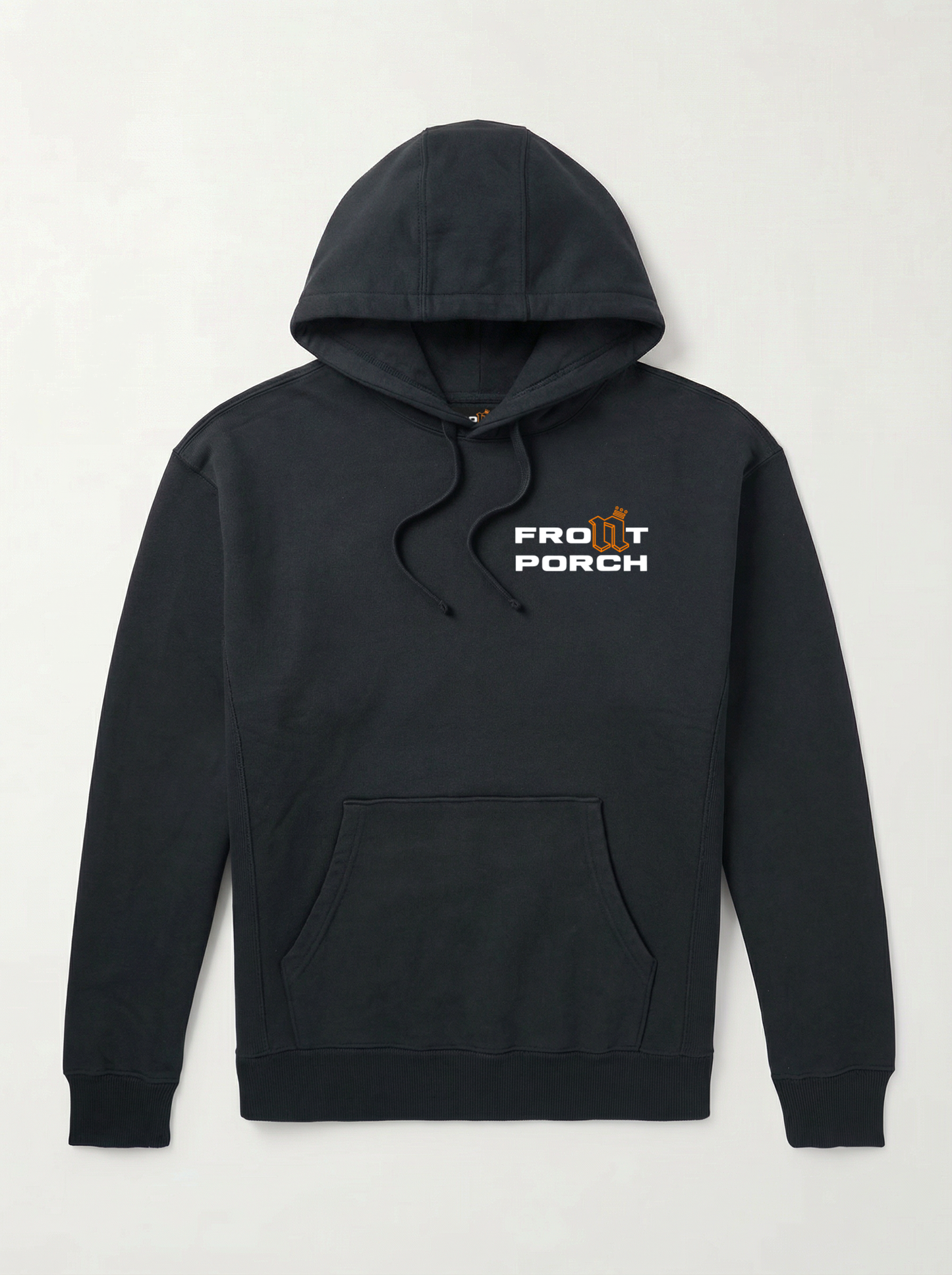 Front Porch Freestyles OG Hoodie black embroidered chest logo premium heavyweight DMV culturewear hero