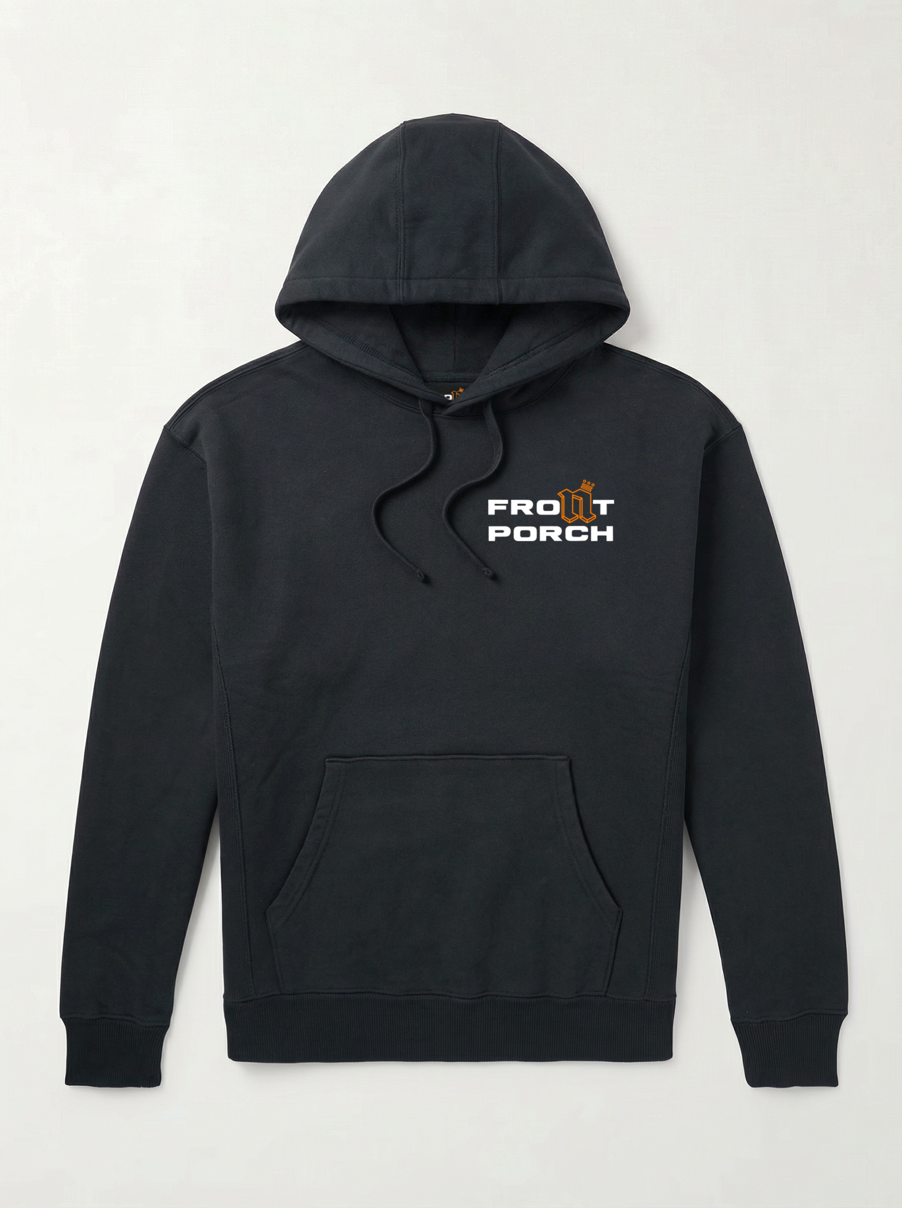 Front Porch Freestyles OG Hoodie black embroidered chest logo premium heavyweight DMV culturewear hero