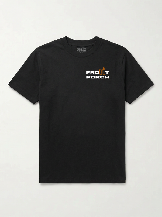 Front Porch Freestyles OG Tee black embroidered chest logo music culture DMV streetwear hero