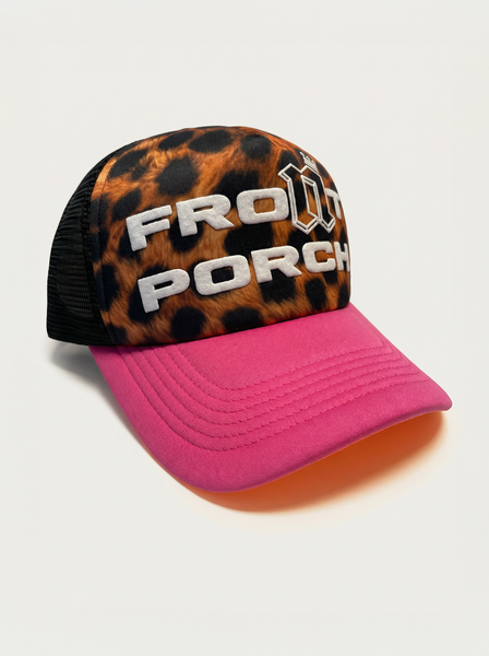 Front Porch Freestyles Performer Trucker Hat | Leopard Pink