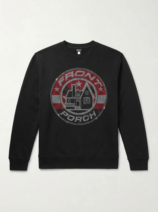 Front Porch Freestyles Shining Star black crewneck sweatshirt with crystal rhinestone graphic on chest