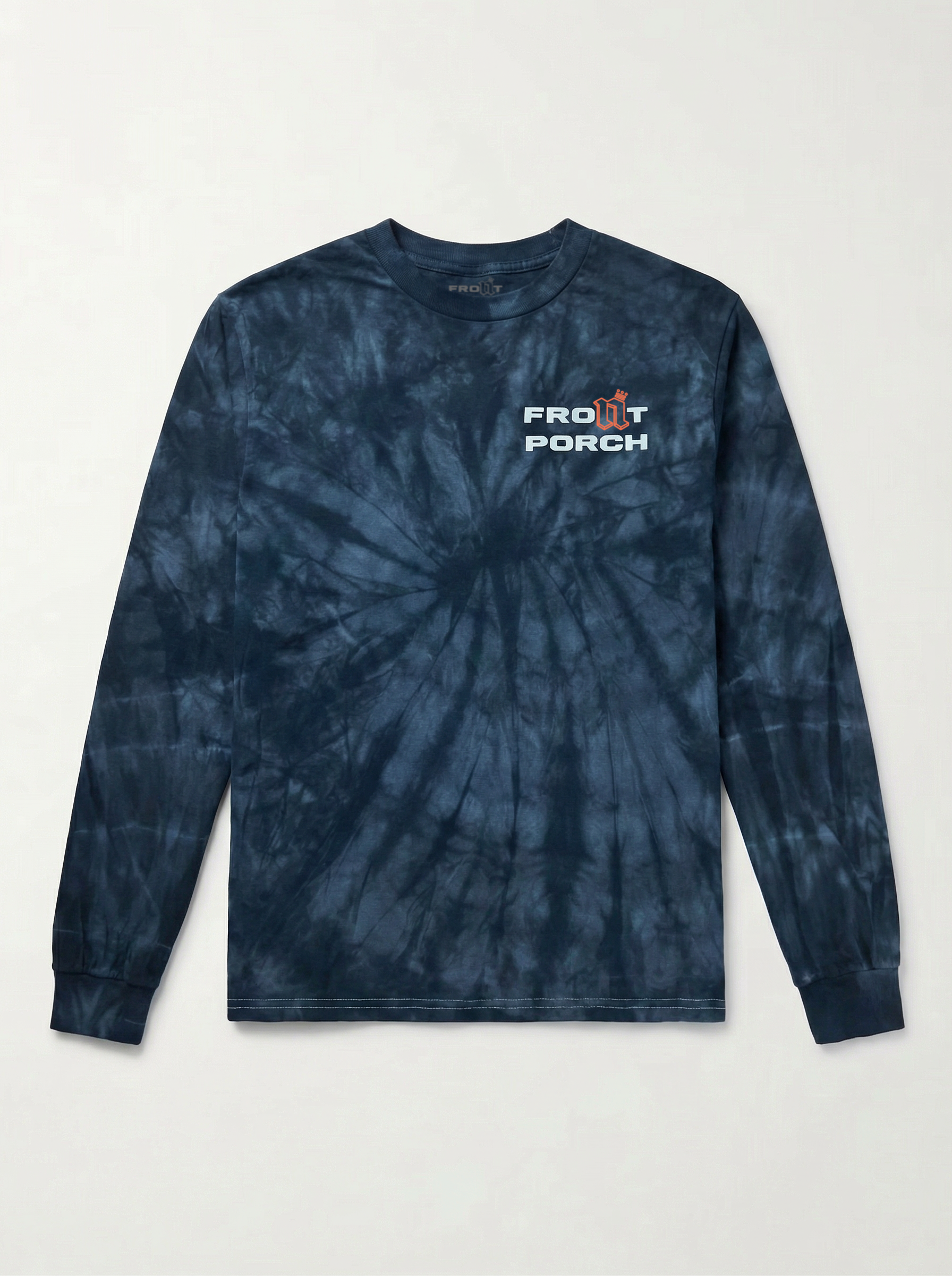 Front Porch Freestyles Tie Dye Longsleeve spider black navy swirl printed chest logo DMV hero